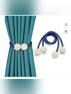 Premium 2PCS Magnetic Curtain Tiebacks Convenient Drape Tie Back Pink